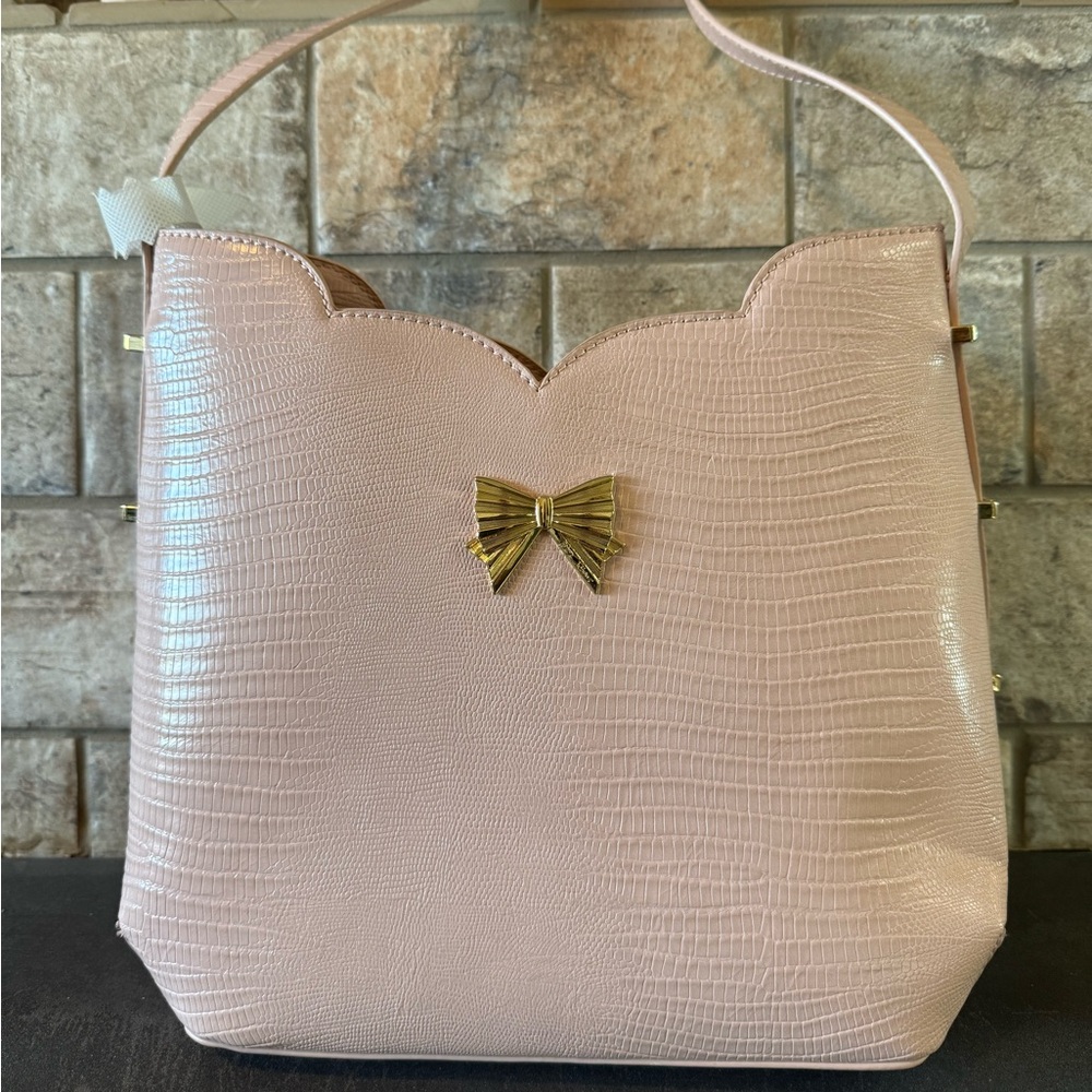 Betsey Johnson Soft Pink Bow Accent Women's Bag